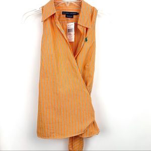 Ralph Lauren Sleeveless Wrap blouse Sz 2